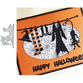 DDeehs Happy Halloween Metal Die Cuts ,Halloween Wizard Ghost Cat Socks Card Cutting Dies Cut Stencils DIY Scrapbooking Album Embossing Paper Card Art Craft Card Making