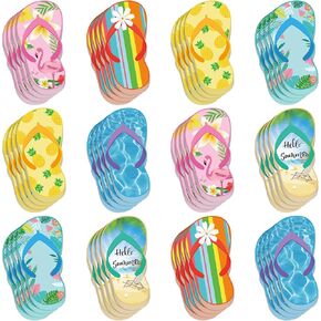 Sabary Flip Flop Sticky Notes Luau Party Favors Hawaiian Note Pads Summer Themed Flip Flop Note Pads Beach Notepad Self Stick Colorful Notepads Adhesive Memo (Slipper, 48 Packs)
