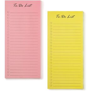 2 Pads Lined Sticky Notes, 4x9 Inch Sticky note pad, 50 Sheets/Pad, Sticky Notes with Lines, Large Sticky Notes for Office, Home, School,2 Pastel Color