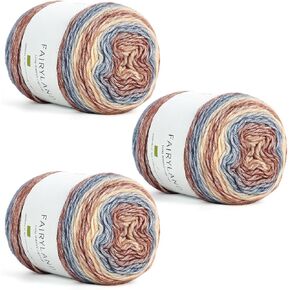غزل كعكة aeelike للكروشيه ، 3 skeins تدرج كعكة خيوط 100g (3.52 أوقية) 245 متر (267 ياردة) ، خيوط ombré ombré ناع in Kuwait
