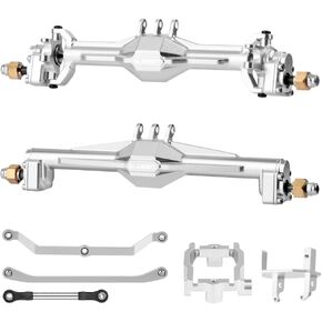 GLOBACT +10mm Diamond Portal Axles with Double Servo Mount & Links for TRX4M 1/18 RC Crawler Upgrade(Silver)