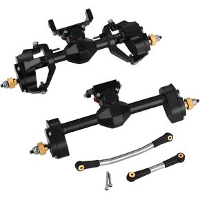 SCX24 Diamond Shape Portal Axle for 1/24 Axial SCX24 C10 90081 AXI00002 AX24 Ford Bronco AXI00005 RC Crawler Metal Upgrade (Black)