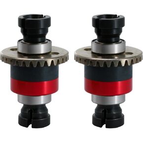 2Pcs Assembled Differential 30T 0.8Mod for ARRMA 1/18 Granite GROM, Typhon GROM, 1/14 Mojave GROM, 1/12 Losi NASCAR AWD RC Racecar (Red)