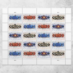 Art of The Skateboard (Sheet of 20) First-Class Mail Forever Postage Stamps 2023 Scott 5763-5766