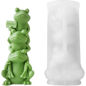 Candle Mold for Candle Making, 3D Silicone Mold for Resin Casting DIY Plaster Polymer Clay Home Decoration (Frog)