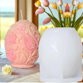 Flower Egg Candle Mold,3D Candle Molds for Candle Making Egg Silicone Molds 3D Easter Egg Soap Mold for Candles, Soap, Plaster, Epoxy Resin and DIY Crafts