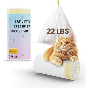 Self-Cleaning Cat Litter Box 20 Count Cat Litter Box Liners, 2.5Mils Thick Cat Litter Bags - Replacement Liners with Drawstring, Heavy Duty - 26" x 16", Compatible with Self-Cleaning Cat Litter Box