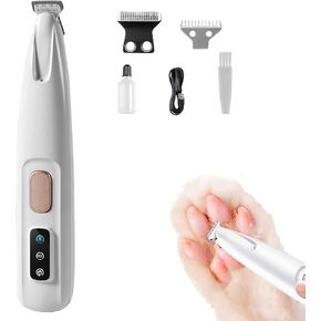 Paw Trimmer for Dogs Cats, Low Noise Paw Small Dog Clipper with 2 Blades for pet’s Paws Eyes Ears Faces and Rump