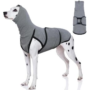 DENTRUN Dog Calming Vest Anxiety Relief Shirts with Ear Wraps, Soft Dog Hoodie Noise Cancelling Ear Muffs for Firwork, Comfort Winter Warm Sweater Turtleneck Cold Weather Cozy Coat for Medium Dog