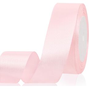 1-1/2 inch Light Pink Ribbon,25 Yards Light Pink Fabric Ribbon for Gift Wrapping,Crafts,Flower Bouquet,Bows Making,Balloons,Wedding,Birthday Party,Baby Shower Decoration