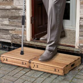 One Step Stool for Elderly Wooden Platform Wooden Step Tool High Riser Step Stool for Bed Stair Assist Indoor & Outdoor Wooden Mobility Stepping Stools for Adults, Kids/Bedside,Bathroom,Kitchen,Garden