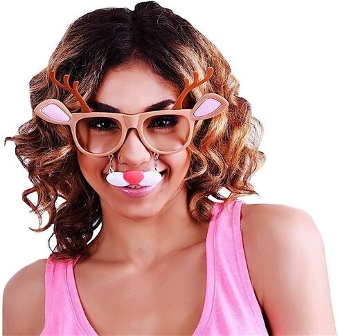 Sunstaches Hohoho Sunglasses, Red/White, Instant Costume, Party Favors, UV400 in Saudi Arabia
