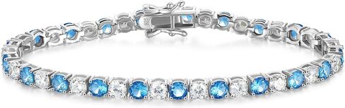 FANCIME Birthstone Tennis Bracelet, 14K Gold Plated Tennis Bracelets for Women, Fine Jewelry Wedding Bridal Prom Birthday Gift for Women Mom Wife, Length 7.5 Inch, Width 4mm in Kuwait