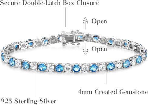 FANCIME Birthstone Tennis Bracelet, 14K Gold Plated Tennis Bracelets for Women, Fine Jewelry Wedding Bridal Prom Birthday Gift for Women Mom Wife, Length 7.5 Inch, Width 4mm in Kuwait