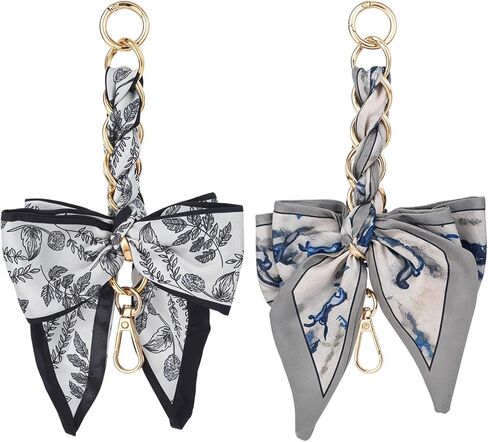 2pcs bow keychain keychain extender chain مع شريط القوس الرائع ، وسلسلة موسع محفظة استبدال الزخرفة الوشاح للمحفظ in Kuwait