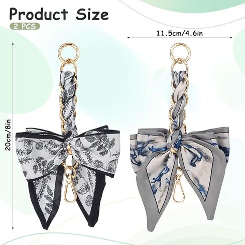 2pcs bow keychain keychain extender chain مع شريط القوس الرائع ، وسلسلة موسع محفظة استبدال الزخرفة الوشاح للمحفظ in Kuwait