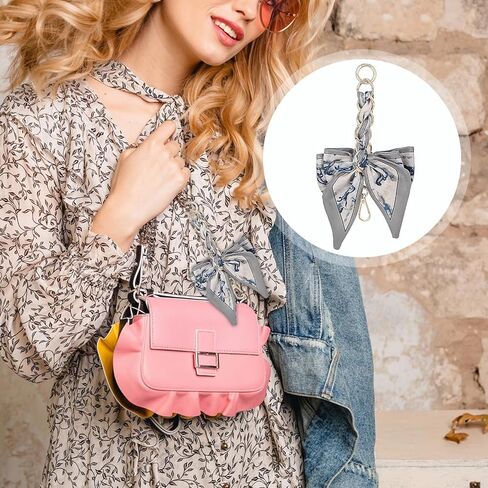 2pcs bow keychain keychain extender chain مع شريط القوس الرائع ، وسلسلة موسع محفظة استبدال الزخرفة الوشاح للمحفظ in Kuwait