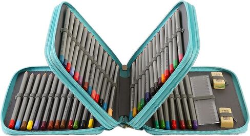 LBXGAP PORTABLE 72 SLOTS PENCIL CASE Organizer مع نمط الطباعة للأقلام المائية أو العلامات ، منظم حالة قلم رصاص للفنان in Kuwait