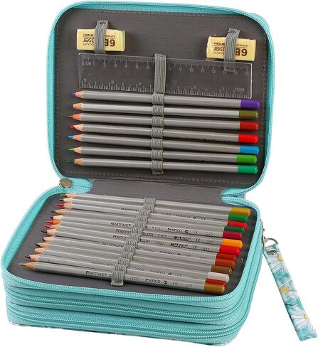 LBXGAP PORTABLE 72 SLOTS PENCIL CASE Organizer مع نمط الطباعة للأقلام المائية أو العلامات ، منظم حالة قلم رصاص للفنان in Kuwait
