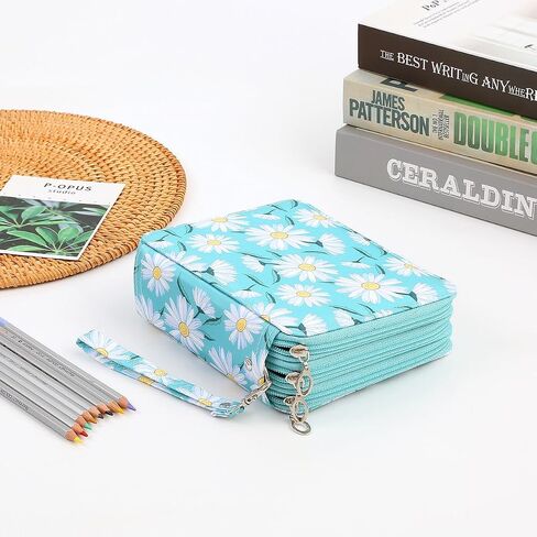 LBXGAP PORTABLE 72 SLOTS PENCIL CASE Organizer مع نمط الطباعة للأقلام المائية أو العلامات ، منظم حالة قلم رصاص للفنان in Kuwait