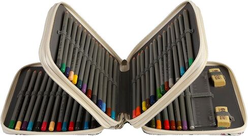 LBXGAP PORTABLE 72 SLOTS PENCIL CASE Organizer مع نمط الطباعة للأقلام المائية أو العلامات ، منظم حالة قلم رصاص للفنان in Kuwait