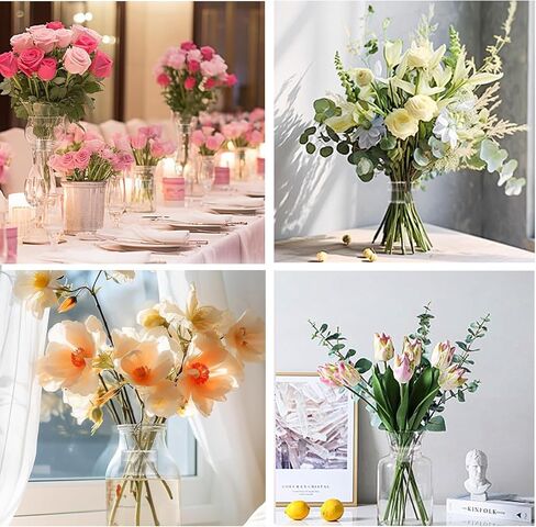 حامل الجذعية Ikebana الحلزوني ، حاملان حلزوني الجذعية للزهور ، DIY Boudquet Kit Spiral Ikebana STEM حامل للزهور S+L Clear in Saudi Arabia
