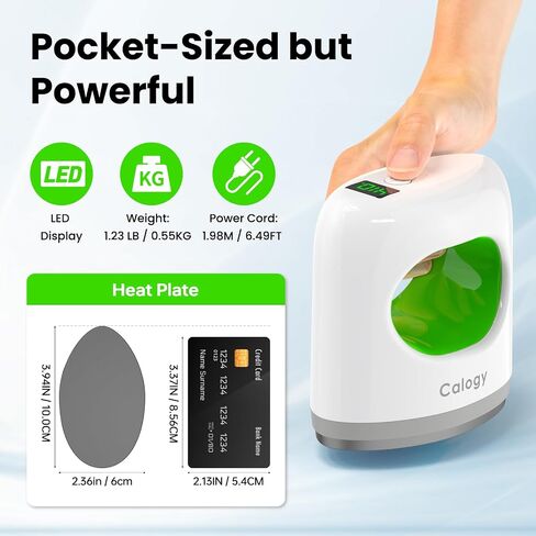 Calogy Super Mini Heat Press Machine ، Max 410 ℉ & 4 إعداد تسخين مع عرض LED ، الحديد المصغر لصياغة مع طرف دقيق ، سهل للأشياء الصغيرة مثل الأحذية والحيوانات المحشوة والقبعات (الأخضر الأبيض) in Kuwait