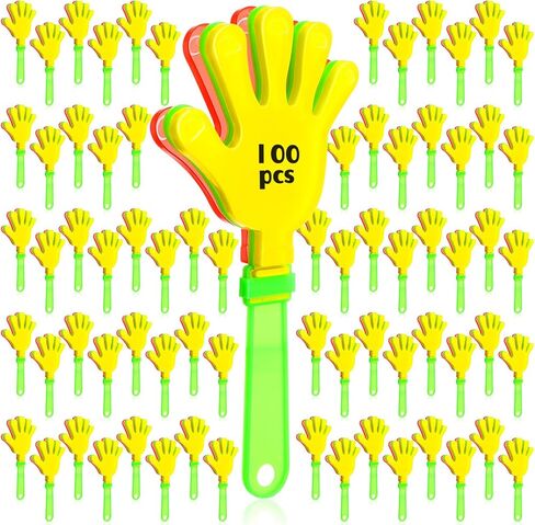 Lenwen 100 Pcs Hand Clappers Noisemakers 7.5 Inch Plastic Noise Makers Party Favors Cheering Noise Maker Noisemakers for Sporting Events Football Basketball Game Birthday Noisemaker Party in Kuwait