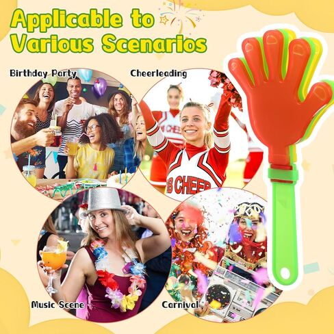 Lenwen 100 Pcs Hand Clappers Noisemakers 7.5 Inch Plastic Noise Makers Party Favors Cheering Noise Maker Noisemakers for Sporting Events Football Basketball Game Birthday Noisemaker Party in Kuwait