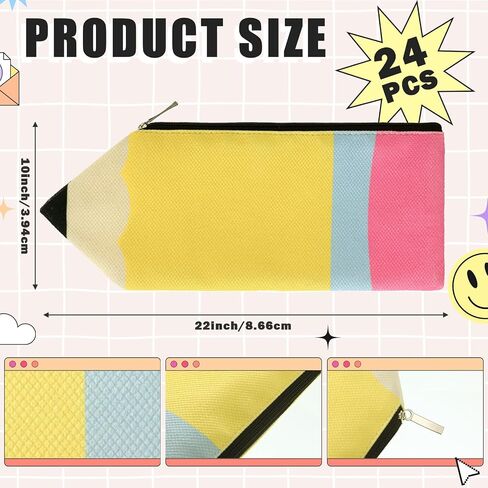 Harloon 12 PcsPencil Case Teacher Appreciation Gift Cute Pencil Pouch Portable Bag with Zipper Large Capacity Pen Bag for School Stationery Organizer in Saudi Arabia