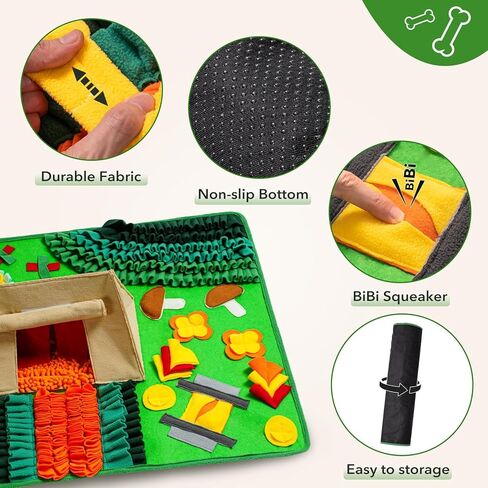 Snuffer for Dogs ، 40 '× 27' 'القابل للإزالة ، حصيرة سناكين ، سلالة كبيرة للملل والتدريب ، التغذية البطيئة ، ألعاب ألغاز الكلاب التفاعلية تشجع مهارات البحث عن الطعام ، التدريب ، الإجهاد. in Kuwait