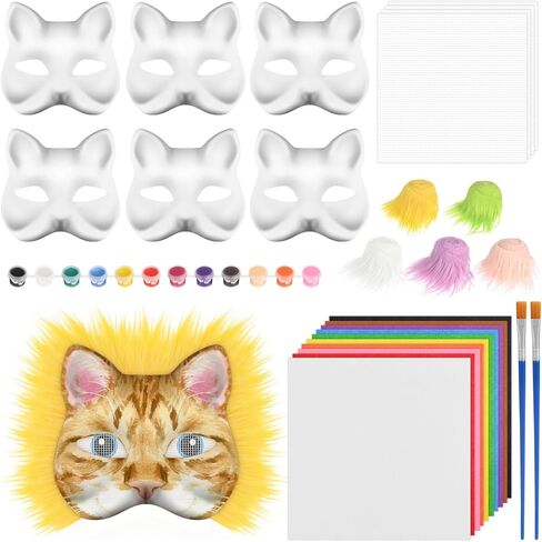 Therian Mask Kit - Cat & Fox DIY Blank Animal Masks for Masquerade Cosplay Party in Saudi Arabia