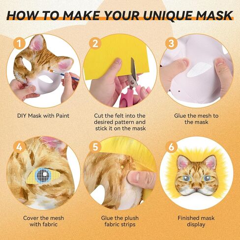 Therian Mask Kit - Cat & Fox DIY Blank Animal Masks for Masquerade Cosplay Party in Saudi Arabia
