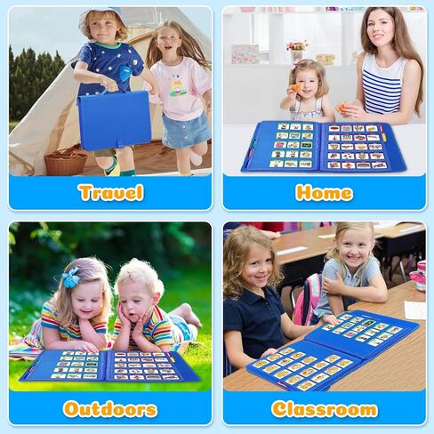 Pecs Communication Book, Visual Schedule for Kids with Autism, Nonverbal Communication Board, Pecs Book 196 Cards, Toddler Autism Materials for Home School, Vocabulary Cards, Printed in Kuwait