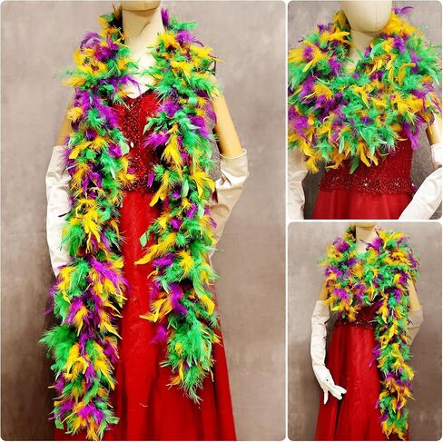 Tharaht Chandelle Feather Boa 19 Color-38G/55G100G 2 Yard Dancing Party Halloween Costume Decoration Feathers BOA in Kuwait