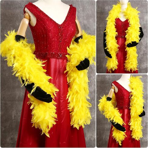 Tharaht Chandelle Feather Boa 19 Color-38G/55G100G 2 Yard Dancing Party Halloween Costume Decoration Feathers BOA in Kuwait