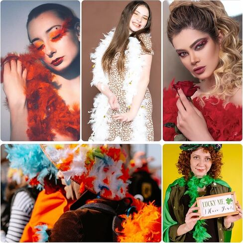 Tharaht Chandelle Feather Boa 19 Color-38G/55G100G 2 Yard Dancing Party Halloween Costume Decoration Feathers BOA in Kuwait