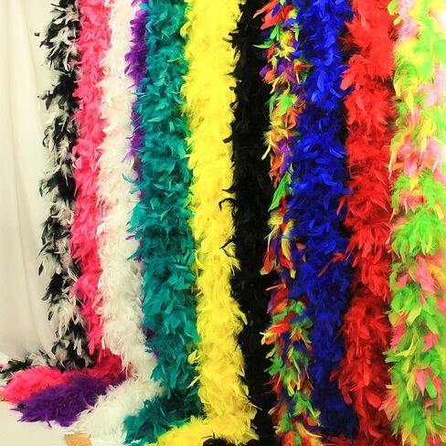 Tharaht Chandelle Feather Boa 19 Color-38G/55G100G 2 Yard Dancing Party Halloween Costume Decoration Feathers BOA in Kuwait