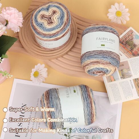 غزل كعكة aeelike للكروشيه ، 3 skeins تدرج كعكة خيوط 100g (3.52 أوقية) 245 متر (267 ياردة) ، خيوط ombré ombré ناع in Kuwait