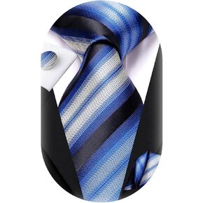 Dubulle Ties for Men Silk Mens Paisley/FloraL/Striped Necktie and Handkerchief Cufflinks Wedding