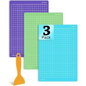 UCEC Cutting Mat Compatible with Joy Xtra, 3 Pack 8.5x12in Variety Adhesive Reusable Sticky Non-Slip Durable Cut Mats Replacement Accessories for Sewing Quilting and Crafts