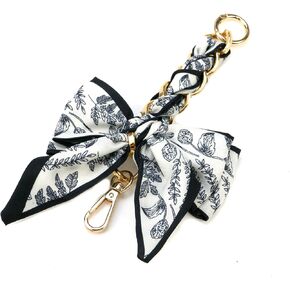 MY MIRONEY Handbag Extender Chain Brown Silk Bowknot Purse Chain Strap Extender Replacement Women Bag Scarf Decoration for Purse, Handbags, Shoulder Bag, Cross Body Bag