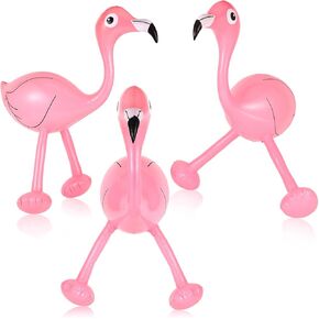 3 أجهزة كمبيوتر قابلة للنفخ الوردي Flamingo Luau Party Assectories for Hawaiian Tropical Summer Swimming Decoration