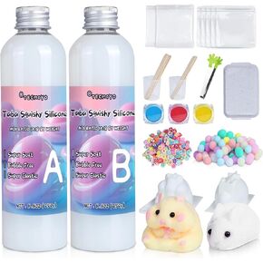 TECMIYO Taba Squishy Kit, Make Your Own Squishies with 1:1 AB Liquid Silicone for Super Soft DIY Squishy Making,Perfect for Beginner Squishy Makers