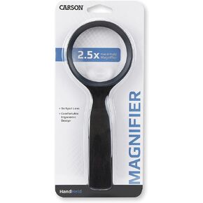 Carson HandHeld 2.5x Power Magnifier with 5x Spot Lens (JS-40) , black