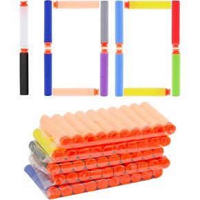 Walwal 100 PCS Suction Darts Foam Bullet Bullet Pack - متوافق مع N -Strike ، معامل ، سلسلة Accustrike Elite - ذخيرة رغوة آمنة للأطفال والمراهقين والبالغين (خلط الألوان)