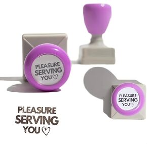3 Pack Set Pleasure Serving You Stamp - 2025 New Waitress & Server Stamps for Checks, Personalized Service Stamps for Tips, Increase Your Tips & Customer Satisfaction