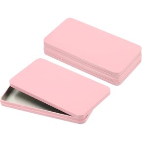 PATIKIL Small Cash Box, 3 Pcs Money Holder Metal Tin Box Cash Tray Money Organizer Case for Cash Ticket Credit Card Check Gift, Pink