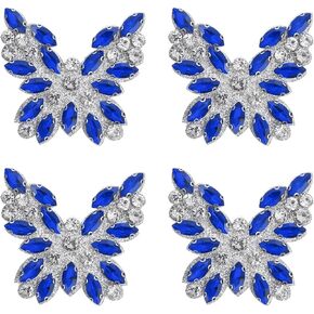 UXCELL 4PCS بقع الفراشة Rhinestone ، والأصوات المزينة بالخرز ، وتصحيحات إصلاح ملابس بلينغ لتصحيحات القبعات.