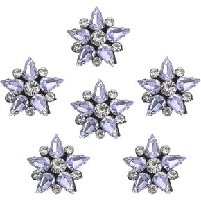 uxcell 8Pcs Handmade Star Beaded Patches, Glass Crystal Rhinestone Appliques, Sew on Beaded Star Patch for Clothing DIY Sewing Accessories, AB Color